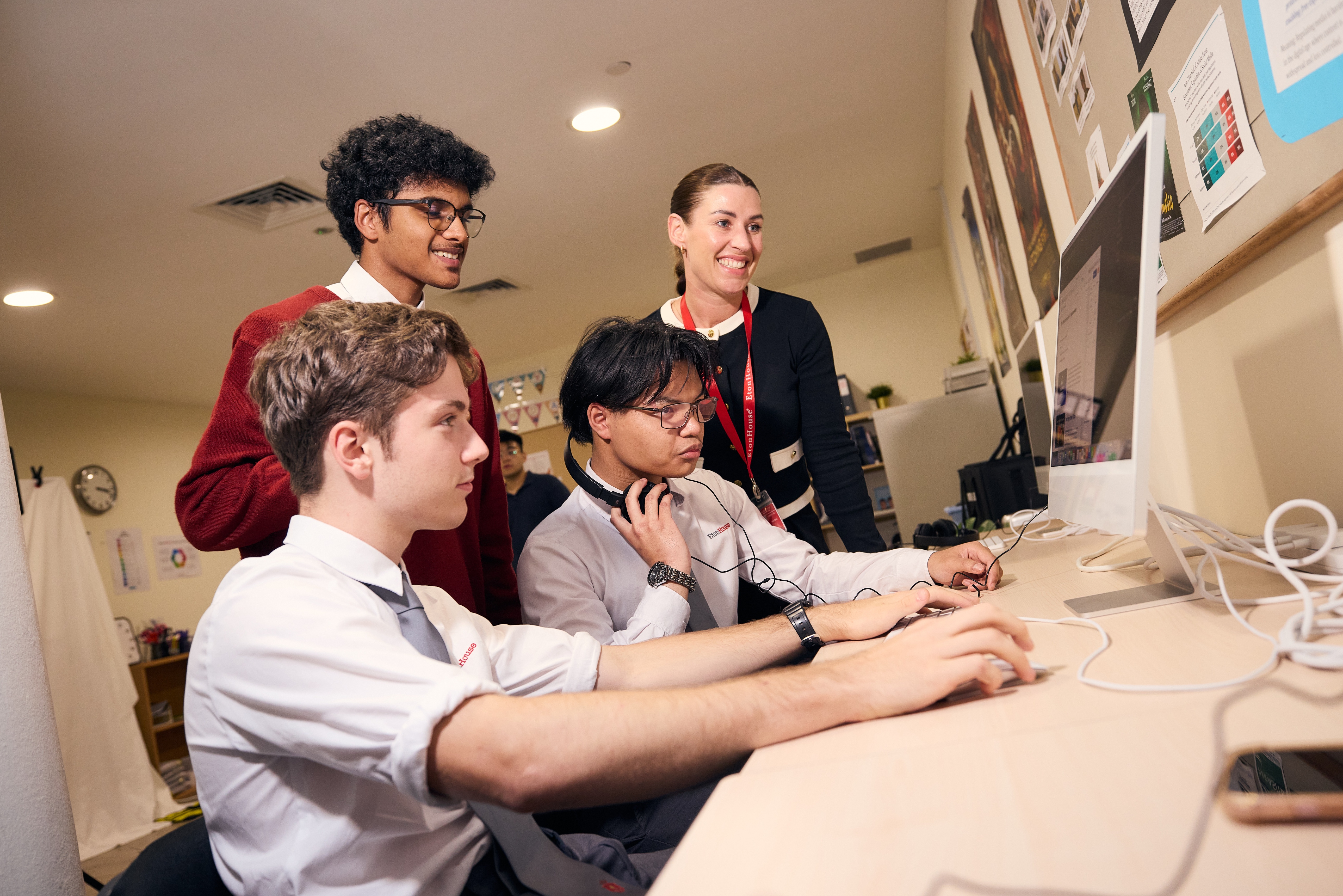 Students of EtonHouse using a computer